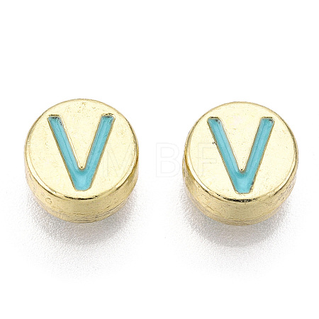 Alloy Enamel Beads ENAM-S122-029V-A-RS-1