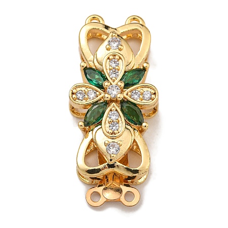 Brass Micro Pave Cubic Zirconia Box Clasps KK-U037-17G-02-1