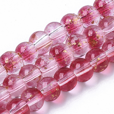 Transparent Spray Painted Glass Bead Strands GLAA-N035-03A-B04-1