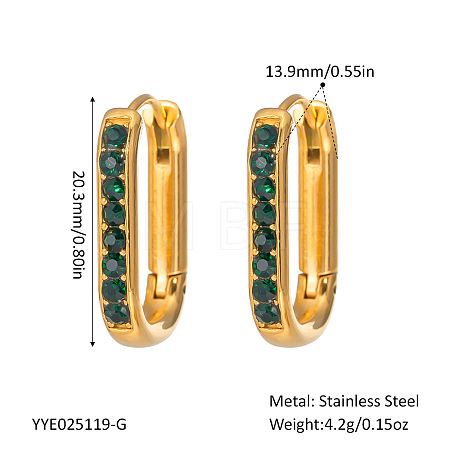 Elegant Stainless Steel Oval Hoop Earrings UE0817-1-1