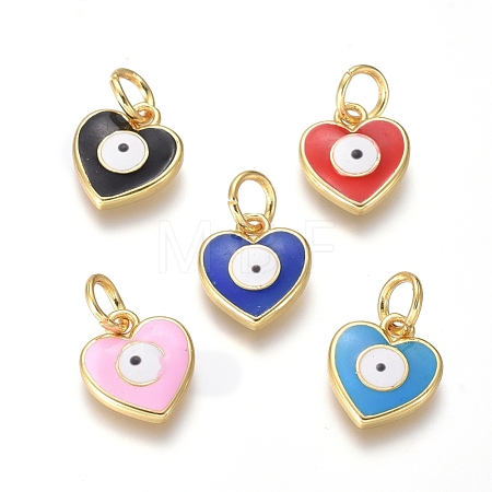 Brass Enamel Pendants KK-G374-19G-1