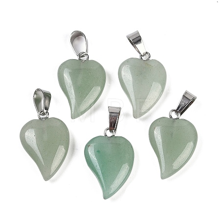 Natural Green Aventurine Heart Pendants G-H073-03P-04-1
