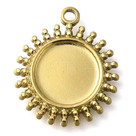 Ion Plating(IP) 304 Stainless Steel Pendant Cabochon Settings STAS-I310-18G-1