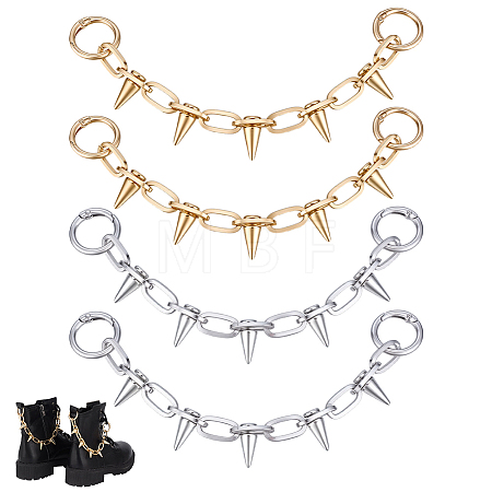 4Pcs 2 Colors Alloy Rivet Boot Strap Chains FIND-UN0010-65-1