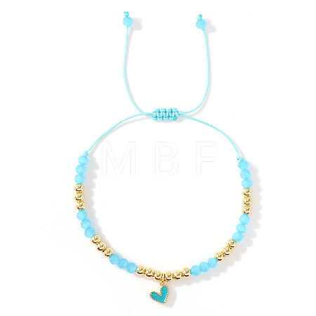 Heart Brass Enamel Charm Bracelets CK5066-7-1