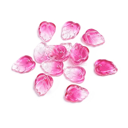Two-Tone Transparent Glass Charms GLAA-H016-15W-1