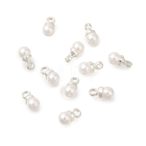 Brass ABS Imitation Pearl Pendants KK-B121-01S-1