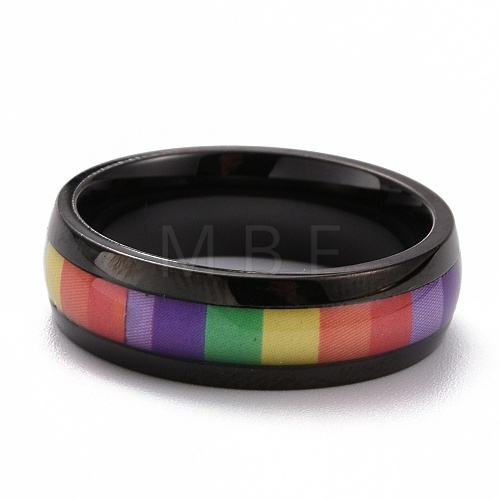 Pride Style 201 Stainless Steel Finger Rings RJEW-F119-04EB-1