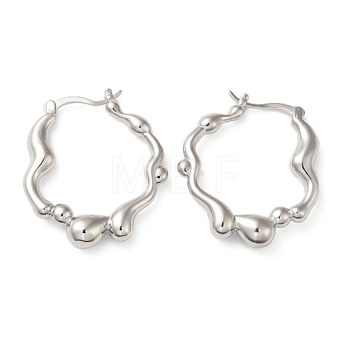 Rack Plating Brass Hoop Earrings for Women EJEW-Z019-09P-1