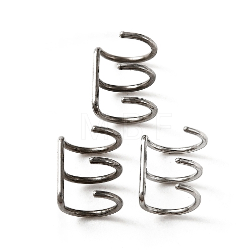 304 Stainless Steel Triple Line Wide Chunky Cuff Earrings for Women EJEW-TAC0015-10P-1