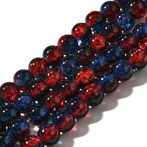 Crackle Glass Beads Strands CCG-C002-8mm-10-1