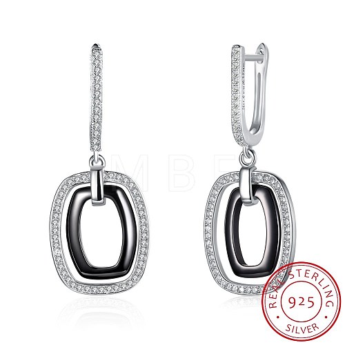 Trendy 925 Sterling Silver Hoop Earrings EJEW-BB20943-A-1