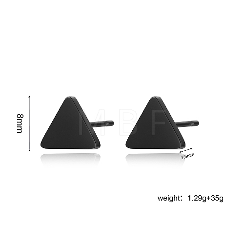 Stainless Steel Triangle Stud Earrings QY5443-1