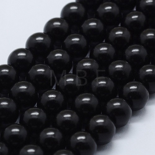 Natural Ebony Wood Beads Strands WOOD-F006-03-6mm-1