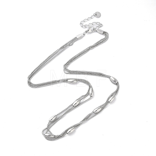 Non-Tarnish 304 Stainless Steel Box Chain Necklaces NJEW-M213-02P-1