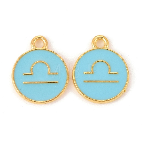 Alloy Enamel Pendants ENAM-S124-01B-16K-1