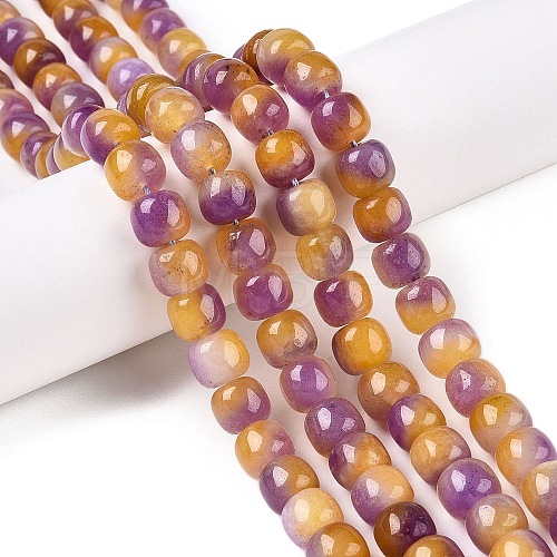 Dyed Natural White Jade Beads Strands G-T138-D12-1