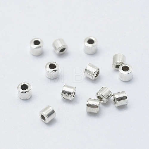 Anti-Tarnish Rhodium Plated 925 Sterling Silver Crimp Beads STER-G027-20P-1