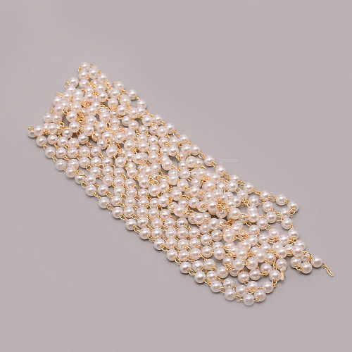Handmade Acrylic Pearl Beaded Chains AJEW-WH0274-01-1