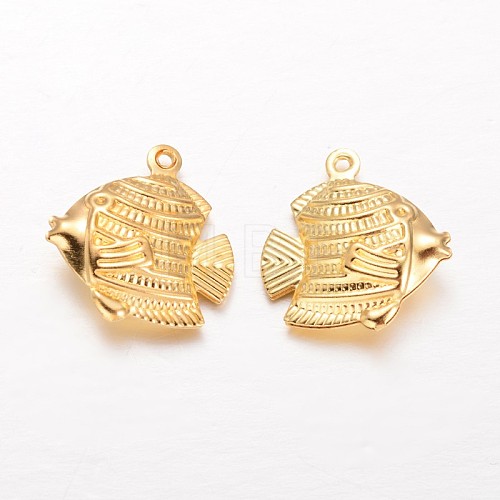 Fish Brass Pendants X-KK-L134-24G-1