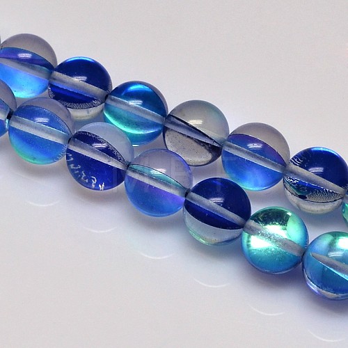 Synthetical Moonstone Beads Strands G-G585-8mm-12-1