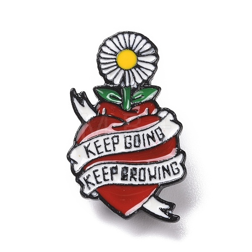 Word Keep Going Keep Growing Enamel Pin JEWB-H006-41EB-1