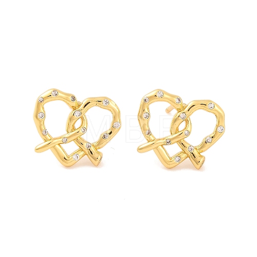 Brass Stud Earrings for Women EJEW-U015-22G-01-1