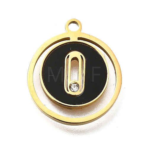 304 Stainless Steel Flat Round Pendants STAS-Q348-01A-G-1