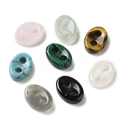 Mixed Gemstone Connector Charms G-K354-10-1
