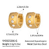 304 Stainless Steel Rhinestone Hoop Earrings for Women BG8206-1-1