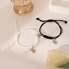 Alloy Rhinestone & Wax Cord Charm Bracelets WG5D9F2-02-1