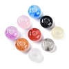 Resin European Beads with Glitter Powder RESI-F055-07-1