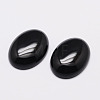 Oval Natural Dyed & Heated Black Agate Cabochons X-G-K020-18x13mm-01-1