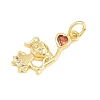 Brass Micro Pave Cubic Zirconia Pendants KK-D258-40G-01-2