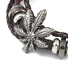 PU Leather & Waxed Cords Triple Layer Multi-strand Bracelets BJEW-G709-02A-2