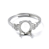 Adjustable 925 Sterling Silver Ring Components STER-K179-34P-2