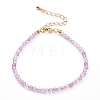 Faceted Natural Amethyst Beaded Bracelets for Women BJEW-JB05928-03-2