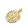 Brass Micro Pave Clear Cubic Zirconia Pendants KK-P350-06B-G-2