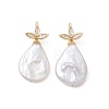 Natural Baroque Keshi Pearl Pendants PALLOY-JF05453-1