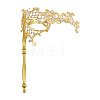 Iron Filigree Masquerade Mask with Handle AJEW-WH0643-060A-1
