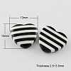 Striped Resin Cabochons CRES-Q097-13mm-1-1