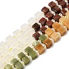 Natural Unakite & Quartz Crystal & Chinese Southern Jade & Yellow Aventurine & Sesame Jasper Beads Strands G-H333-03H-2