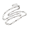304 Stainless Steel Flower Link Chain Necklaces for Women NJEW-A046-02C-P-2