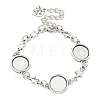 Antique Silver Plated Alloy Link Chain Bracelet Making MAK-K023-02E-AS-1