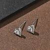 Brass Micro Pave Clear Cubic Zirconia Stud Earrings for Women EJEW-F403-04P-2