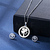 304 Stainless Steel Pendant Necklace & Stud Earring FS-WGC30A7-11-1