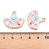 Printed Rack Plating Alloy Enamel Pendants ENAM-T020-06B-3