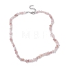 Natural Rose Quartz Chip Beaded Necklace NJEW-JN04615-03-4