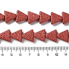 Triangle Dyed Natural Lava Rock Beads Strands G-O126-04A-12-4