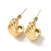 Ion Plating(IP) 304 Stainless Steel Croissant Stud Earrings for Women EJEW-G335-16G-1